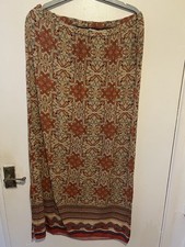 Women’s Maxi Dress Beige/orange Split At The Side 30inch Waist 8/10 -U