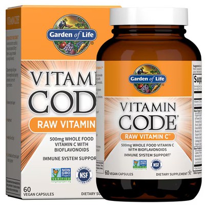 2 X Garden of Life Vitamin Code RAW Vitamin C -- 500 mg - 60 Vegan Capsules