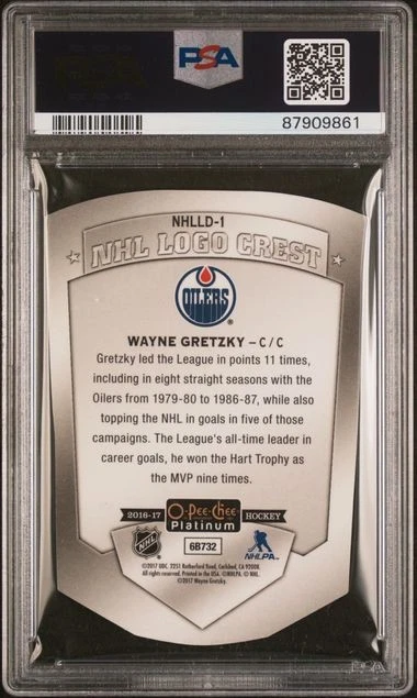 2016-17 O-Pee-Chee Platinum Wayne Gretzky NHL Logo Crest PSA 8 - Image 2 of 2
