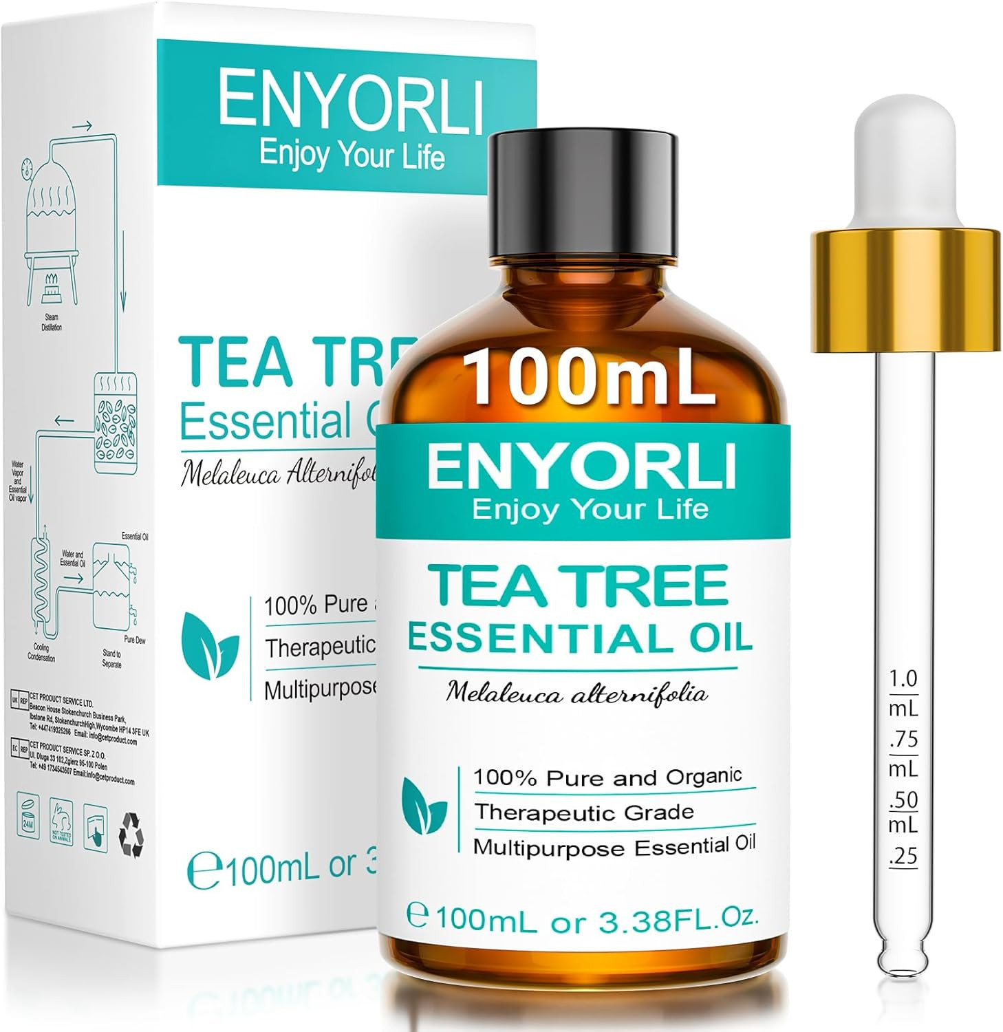 Tea Tree Olio 100ml Naturale - Rimedio di una volta per Pelle e Unghie