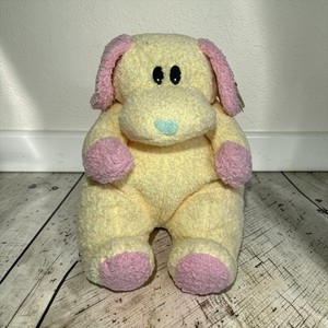 Ty Dog Pillow Pal Baby Rattle Plush Yellow Pink Puppy Dog Baby 1999 Tags