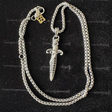 David Yurman Waves Dagger Amulet Pendant Neck...