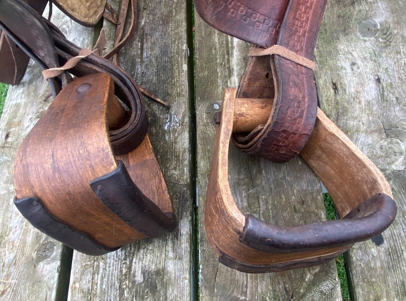 Antique/Vintage 15"border tooled Western  slick seat saddle