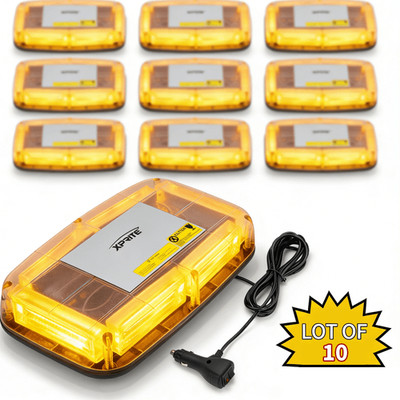 10X Amber LED Strobe Light Magnetic Rooftop Emergency Warning  Bulk for Truck