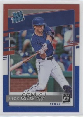 2020 Donruss Optic Rated Rookies Red White & Blue Prizm Nick Solak Rookie RC k0v