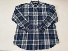 The Orvis Co. 100% Cotton Flannel Shirt Men's XL Blue Plaid
