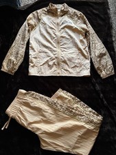 NWOT S/M Black History Month Adult Culture Full-Zip Track Jacket/Pants Tan/Gold