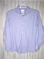 Ryan Seacrest Distinction Slim-Fit Men's Purple Dress Shirt 17 34/35 Non-Iron