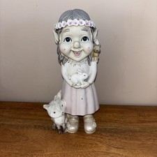 Asda girl lady with woodland animals friends gnome Resin Ornament Garden Decor 
