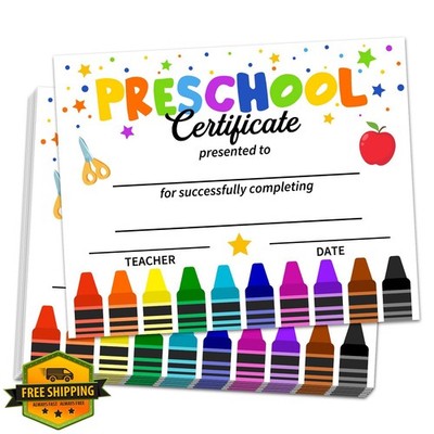 Preschool Kindergarten Diploma Certificates 8x10 25ct