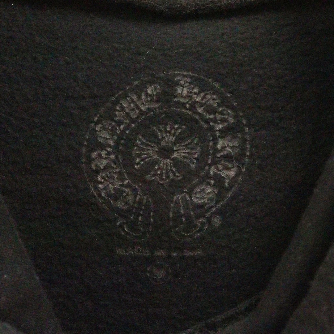 Felpa con cappuccio pullover CHROME HEARTS SWTSHRT PLVR stampa ferro di cavallo Osaka nera usata 3019