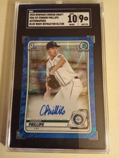 2020 Bowman Chrome Connor Phillips#81/150 AUTOGRAPH BLUE REFRACTOR #CDA-CP SGC 9