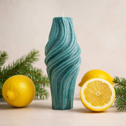 VOSK Handmade Candle - Vortex Candle, Emerald Forest, Leaves (Small) - Picture 2 of 7