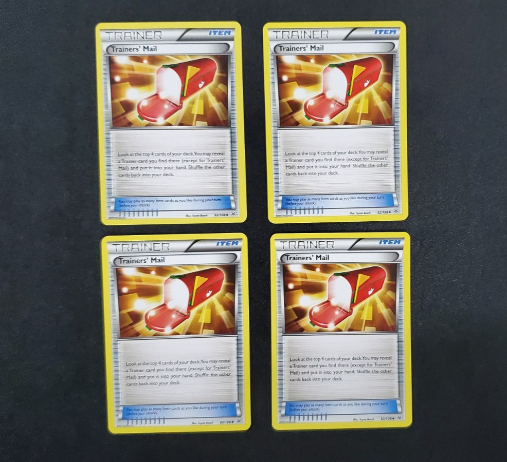 Pokemon XY Roaring Skies - Trainers' Mail 92/108 x 4 Playset NM