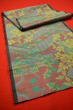 Vintage Japanese Tsumugi Silk Kimono Fabric Scrap Remnant 42.9"/CA04/55