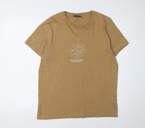 Craghoppers Herren T-Shirt Beige Rundhals L