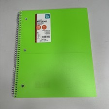 Pen  Gear Wide Ruled Poly 1-Subject Notebook with Inside Pockets Size 9" x 11"