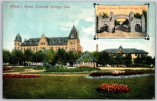 Union Printers Home Colorado Springs CO Postcard Litho-Chrome Inset Gate
