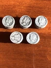 90% Silver Mercury Dimes - Roll of 50 - $5 Face Value- Investment Quality!