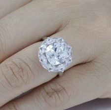 6ct Cushion 925 Sterling Silver CZ Engagement Ring Wedding Band Size 4-9 SR6228