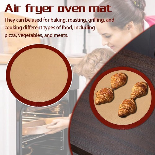 Round Silicone Baking Mat Heat Resistant Baking Sheets Pad Oven Fryer Gaud J0D0 - Picture 17 of 21