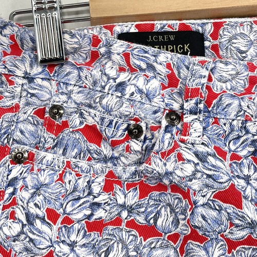 J Crew Liberty Art Fabrics Matilda Toothpick Ankle Jeans Size 27 Red White Blue - Picture 5 of 12