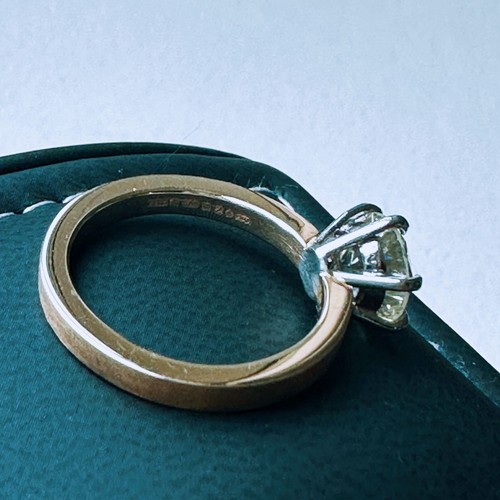 Stunning 1.78ct Diamond Brushed Gold 14ct & 950 Engagement Ring - H/VS2 Size M - Picture 2 of 9