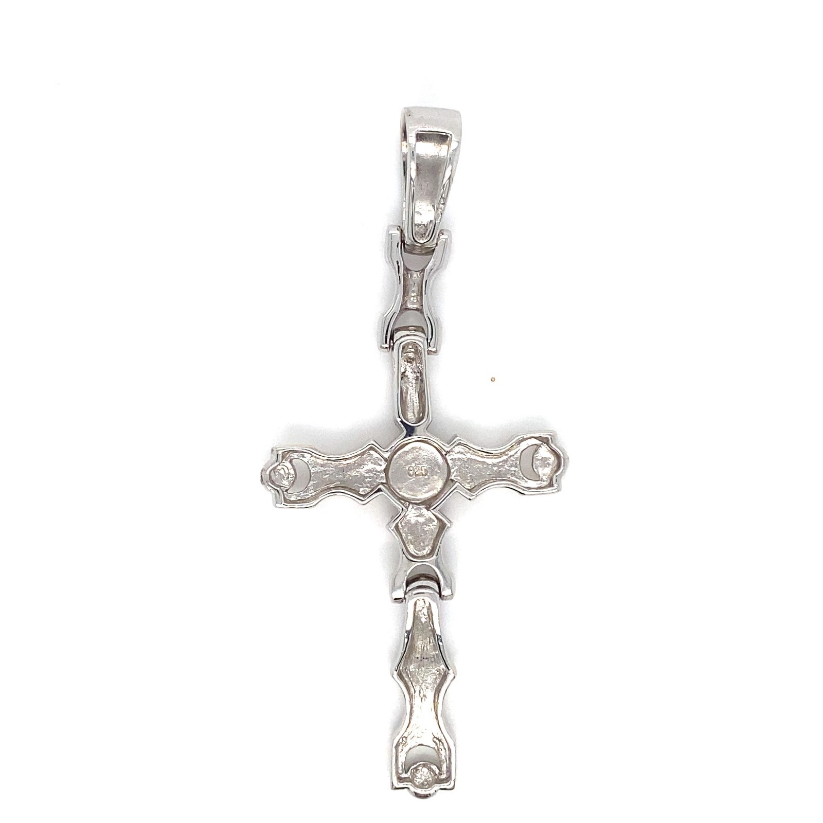 Solid Sterling 925 Silver Flexible Cross Pendant - image 2