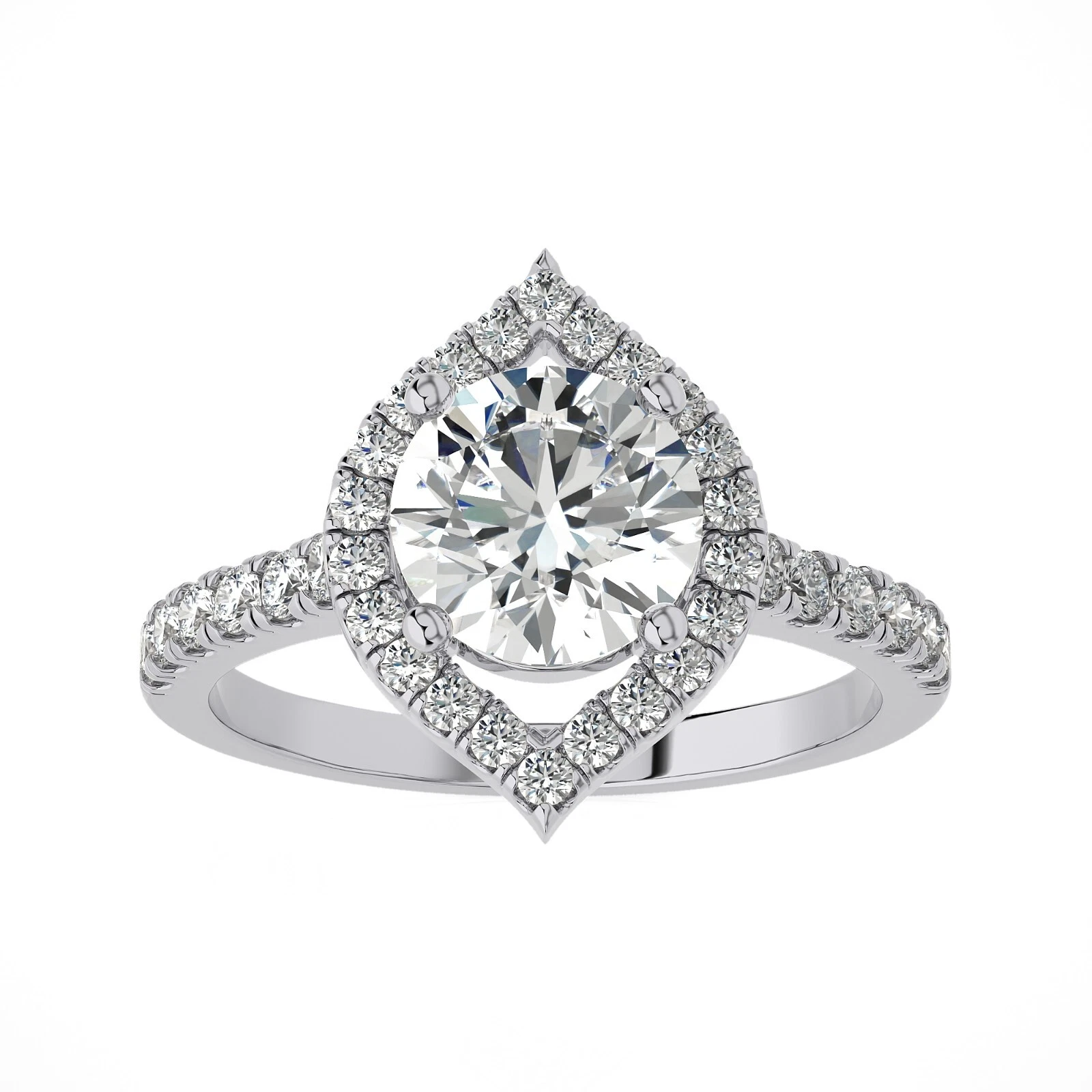 Lab Grown Diamond Engagement Ring 1.95Ct IGI Certified Round Cut 14k White Gold image-1