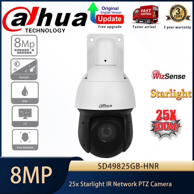Dahua 8MP 25X Zoom Starlight PTZ AI IP Camera IR100m POE SMD 4.0 SD49825GB-HNR