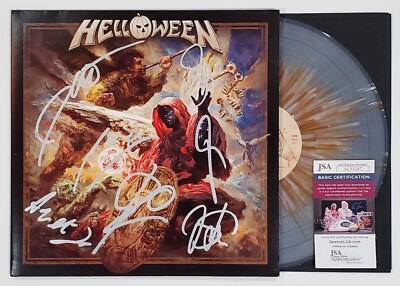 HELLOWEEN BAND SIGNED HELLOWEEN COLOR VINYL LP RECORD ALBUM W/ JSA