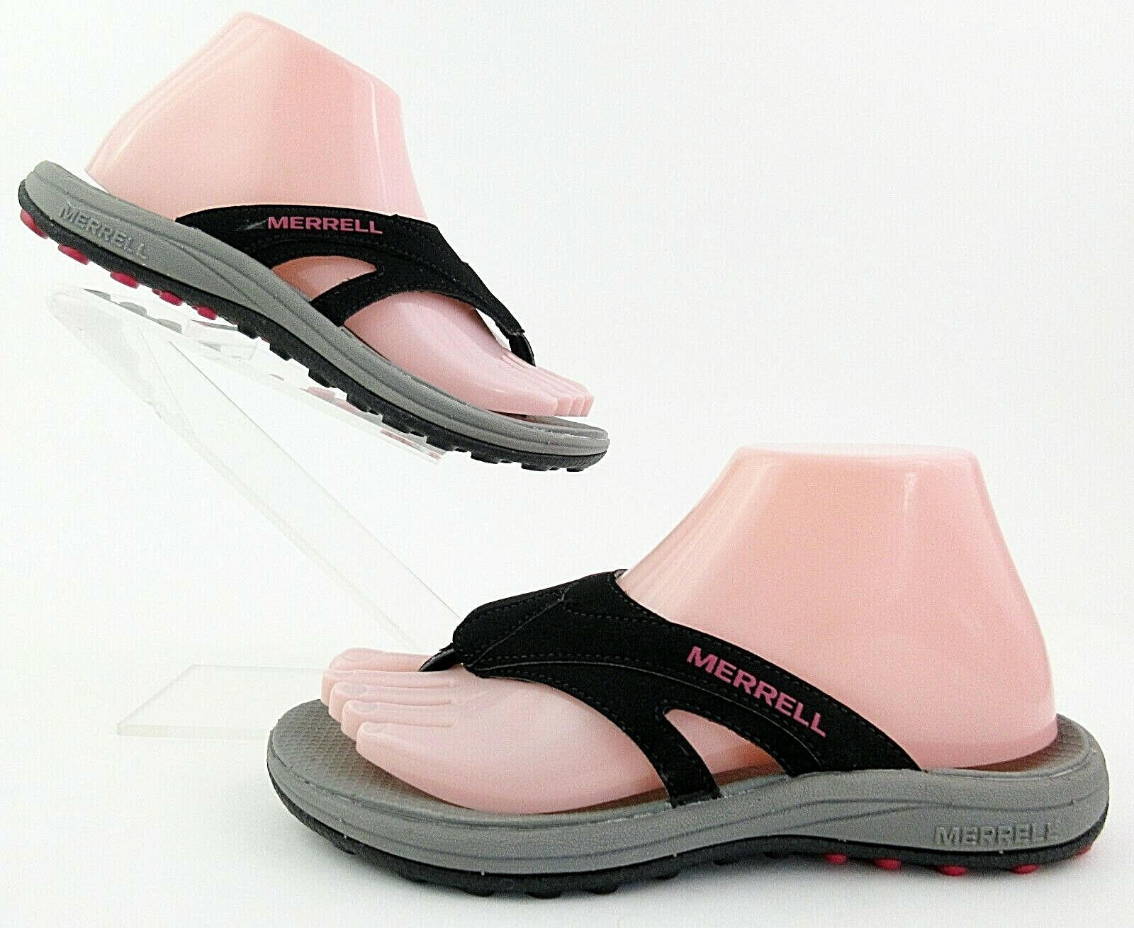 Sandali sportivi donna Merrell Thong nero rosa rosso taglia 6 come nuovi!