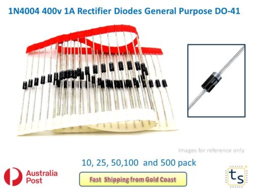 1~500pcs 1N4004 400v 1A Rectifier Diodes General Purpose DO-41 - Picture 1 of 6
