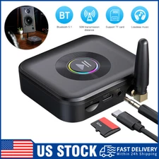 Bluetooth 5.1 Receiver Wireless 3.5mm Jack AUX to 2 RCA Audio Stereo Adapter A++