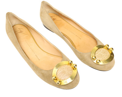 Giuseppe Zanotti Shoes Womens (EU) 37.5 Flat Ballet Flats Round Suede