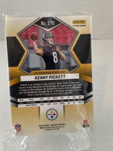 2022 Panini Mosaic Kenny Pickett Silver Mosaic Rookie #301 PITTSBURGH STEELERS - Picture 2 of 2
