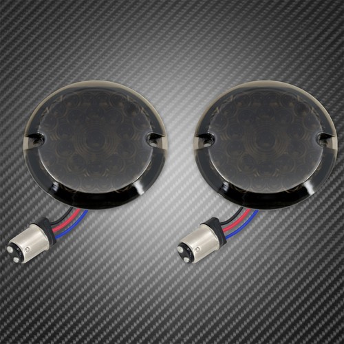 Red 3 1/4" F&R 1157 LED Flat Lens Running Turn Signal Light Fit For Harley 86-23 - Foto 14 di 20