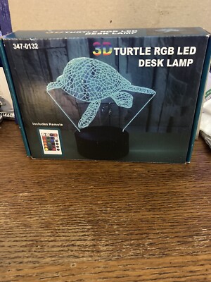 3 D turtle rgb led desk lamp optical illusion night light smart touch brand new