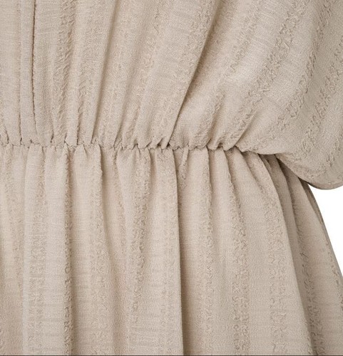 Samsoe Samsoe elegantes Kleid midi kurzarm Chiffon beige Größe M 38 NEU B221 - Bild 4 von 6