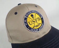 US Foodservice Golf Association Hat Cap Club Ball 1999 Beige Blue Snapback