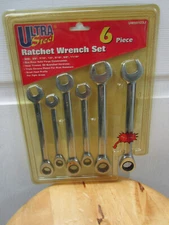 Ultra Steel 6-Pc, Ratcheting Wrench Set, SAE, 3/8-11/16" (UW50123J)