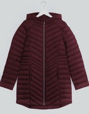 Capsule Outerwear Burgundy Puffer Jacket Knee Length, Size Uk 12, (19)