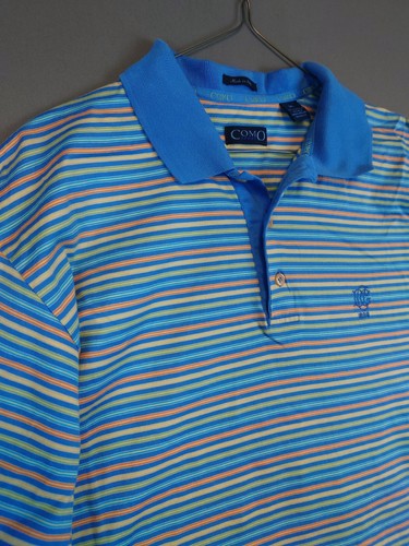 Deal Country Club Como Made in Italy Striped Polo Shirt XL Mercerized Cotton - 第 9/15 張圖片