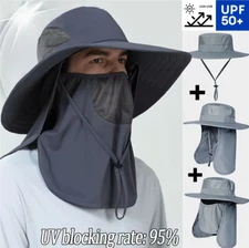 Adjustable Sun Hat Outdoor Summer Wide Brim UV Protection Beach Fishing Cap USA