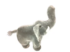 PEOPLE PALS Elephant Stuffed Animal Realistic 17" x 16" Gray A&A PLUSH Vintage