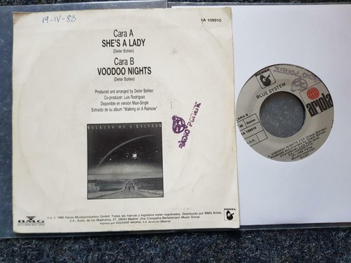7" Single Vinyl Blue System/ Dieter Bohlen - She's a lady SPAIN ONLY - Picture 2 of 2