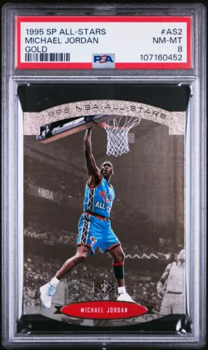 1995 SP All-Stars #AS2 Michael Jordan GOLD Die Cut PSA 8