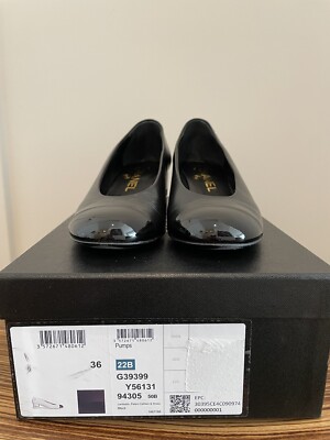 $1578 CHANEL BALLET PUMP BLACK PATENT CAP TOE CRYSTAL GOLD FLAT