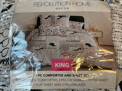 Revolution Home King Size 7-teiliges Bettlaken Kissen-Set Bettwäsche Polyester - Bild 2 von 9