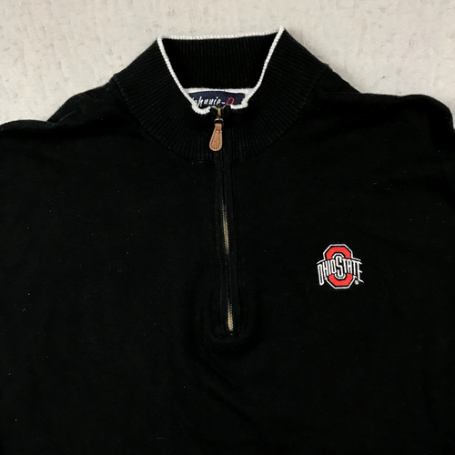 Ohio State Buckeyes Sweater Mens Small Black Johnnie O 1/4 Quarter Zip Knit NCAA - Picture 2 of 10